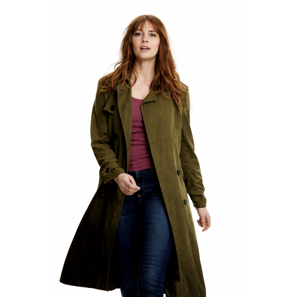 Teresa Palmer Addition 2026 Olive Green Trench Coat | Amrica Suits